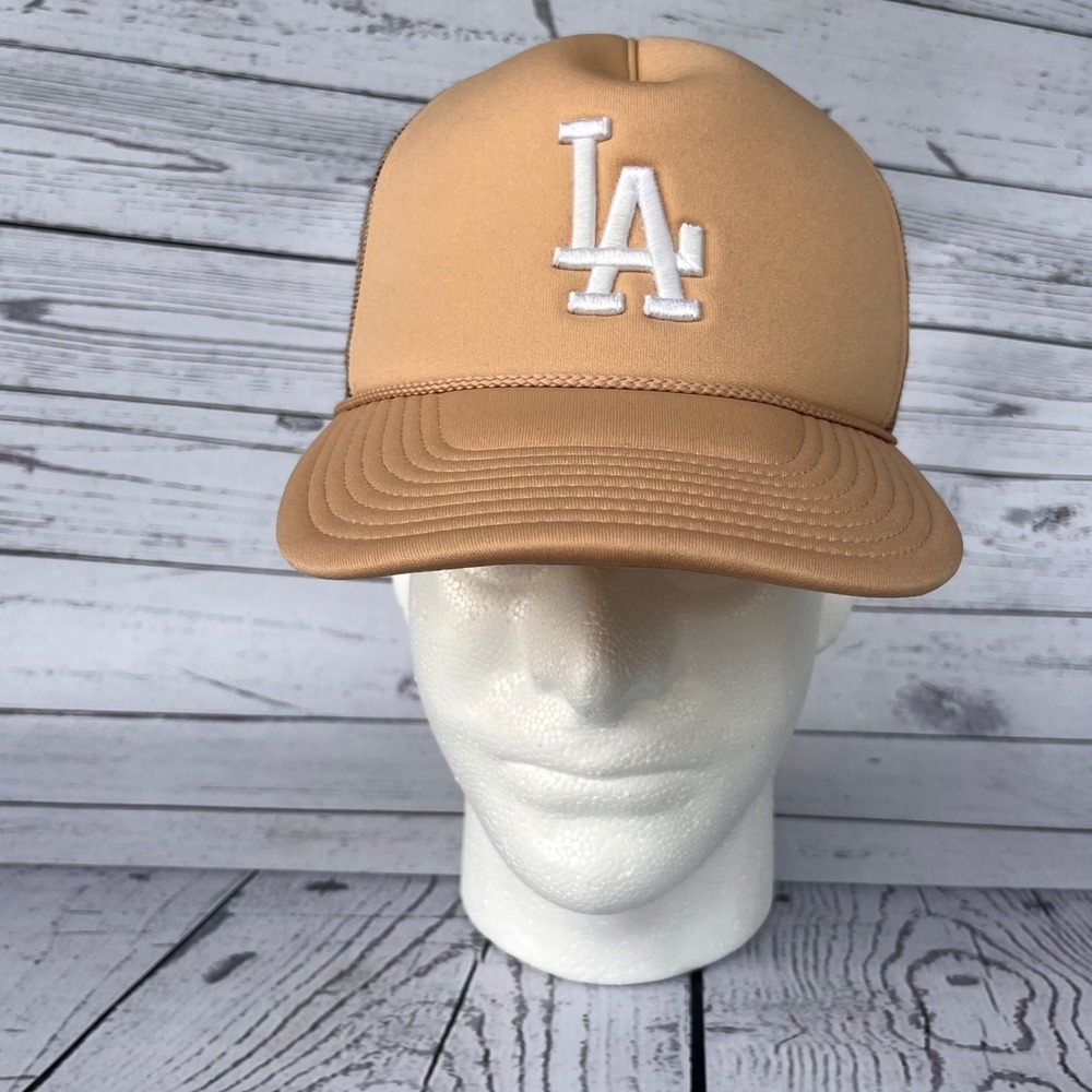 LA‎ Dodgers Los Angeles MLB Baseball NEW Trucker Hat Tan Snapback Cap Streetwear